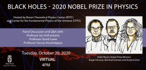 Black Holes Event Flyer for October 20th, 2020